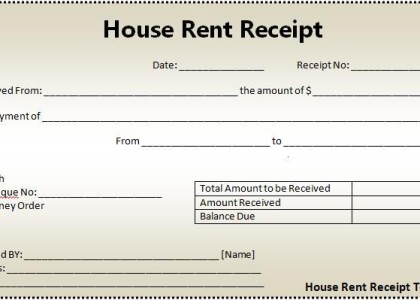 House rent receipt